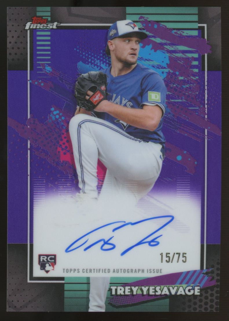 2026 Topps Finest Trey Yesavage RC Purple Auto /75 #FA-TY