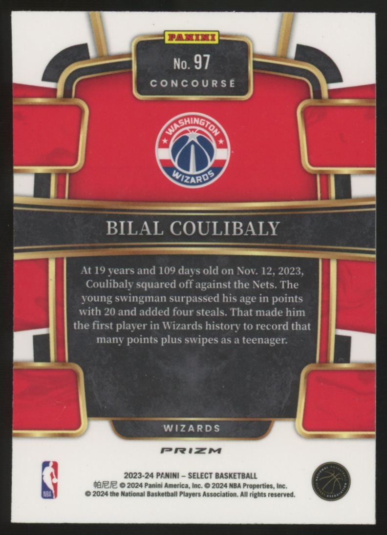 2023-24 Panini Select Bilal Coulibaly RC Concourse Elephant Prizm SSP #97