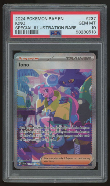2024 Pokemon Iono Paldean Fates Special Illustration Rare #237 PSA 10 (B)