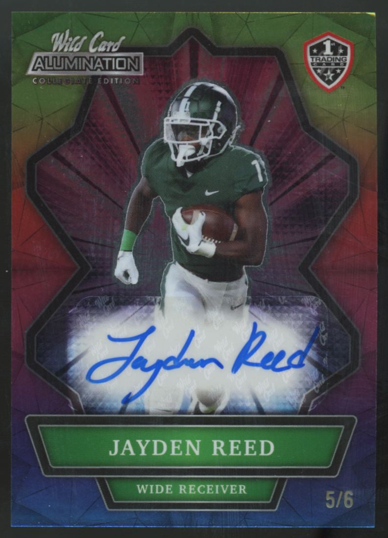 2021 Wild Card Allumination Collegiate Jayden Reed 1st Tie-Dye Auto /6 #ANBC-A