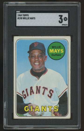 1969 Topps Willie Mays #190 SGC 3 *674