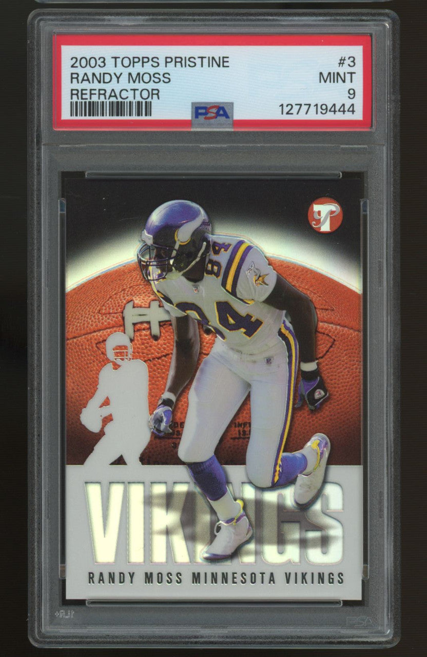 2003 Topps Pristine Randy Moss Refractor /99 #3 PSA 9
