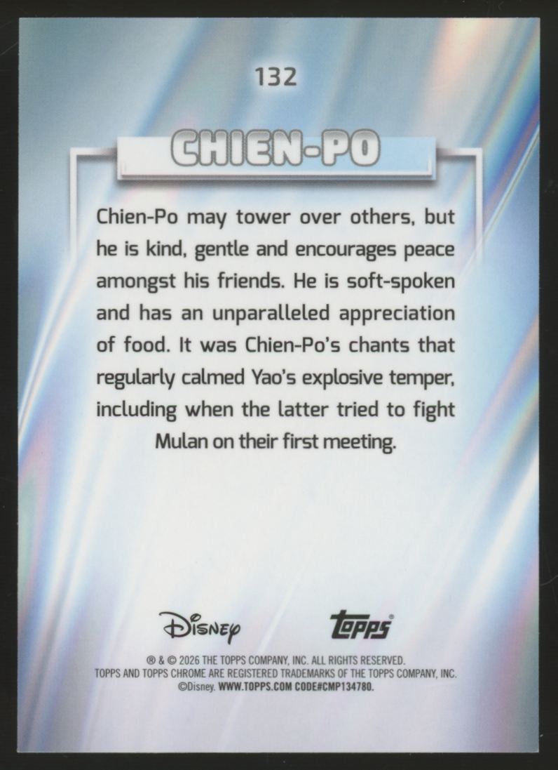 2026 Topps Chrome Disney Chien-Po Purple Refractor /75 #132