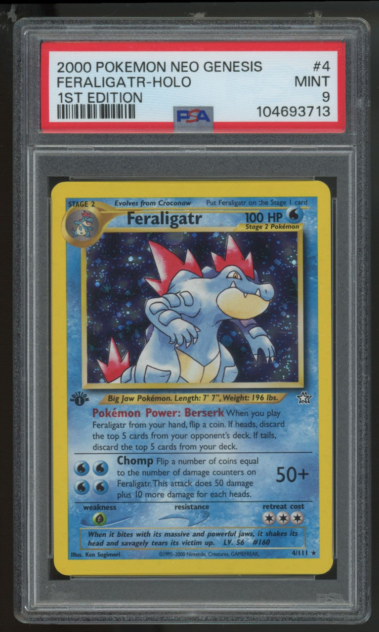 2000 Pokemon Feraligatr Neo Genesis 1st Edition Holo #4 PSA 9