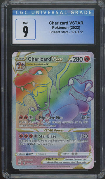 2022 Pokemon Charizard VStar Brilliant Stars Secret Rare #174 CGC 9