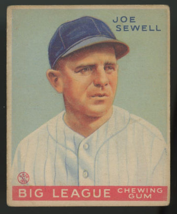 1933 Goudey Joe Sewell #165 G/VG