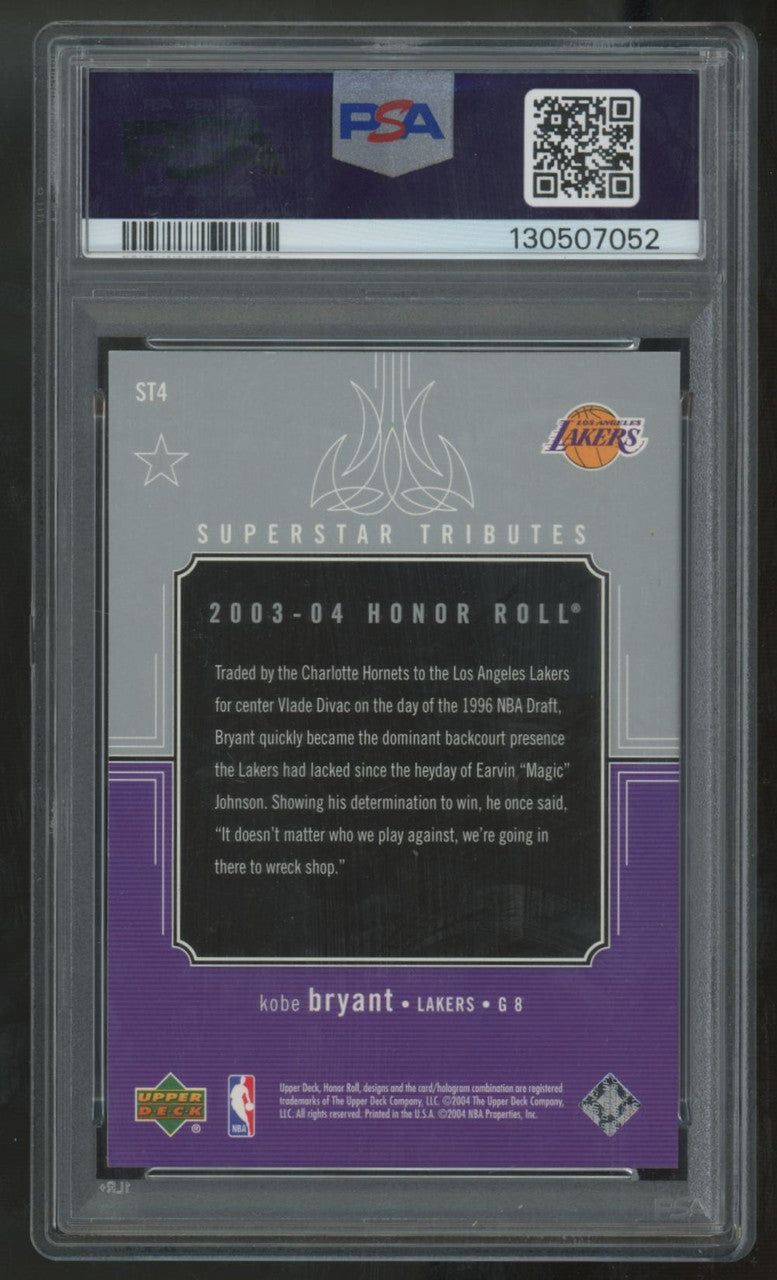 2003-04 Upper Deck Honor Roll Kobe Bryant Superstar Tributes #ST4 PSA 9