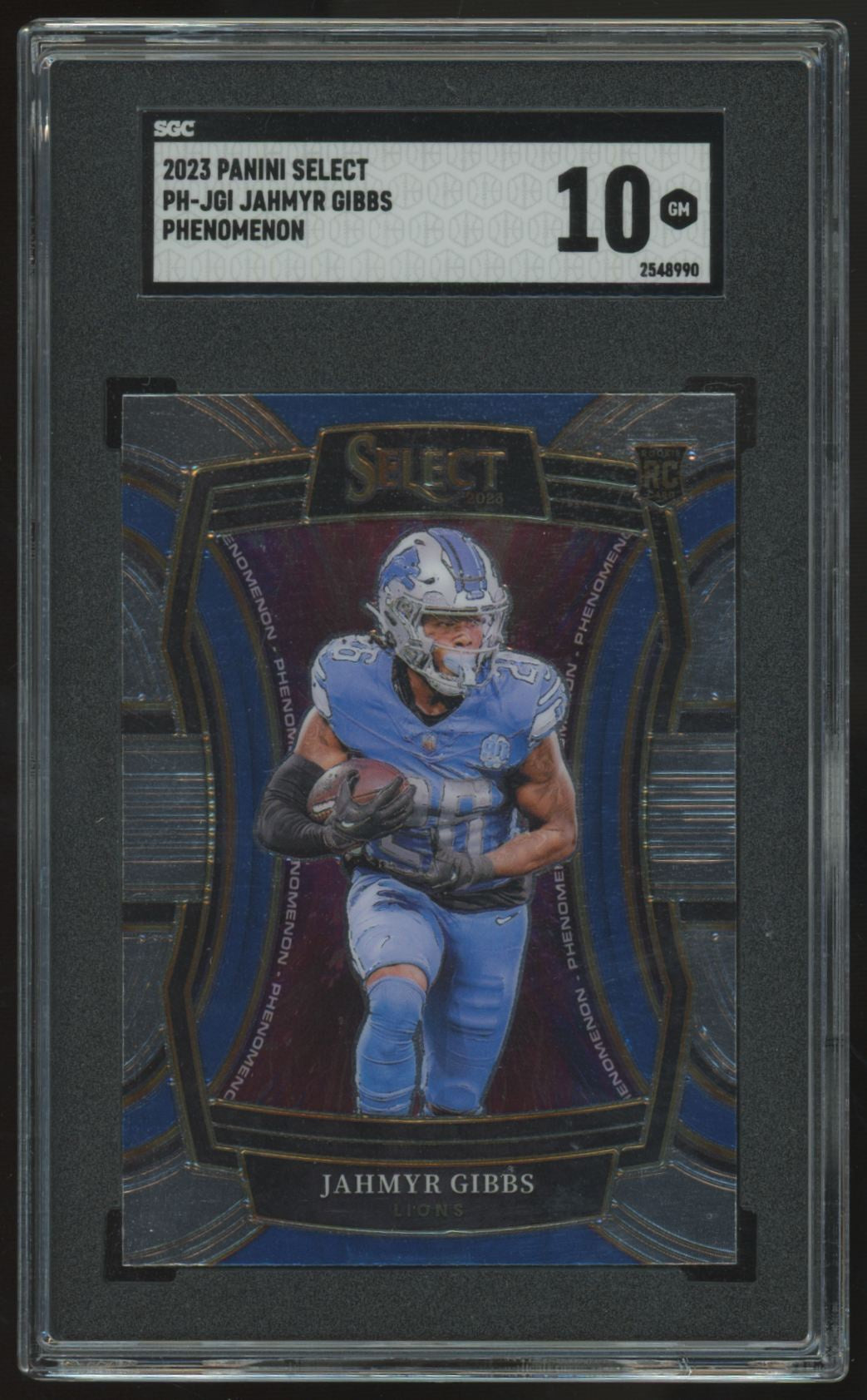 2023 Panini Select Jahmyr Gibbs RC Phenomenon #PH-JGI SGC 10