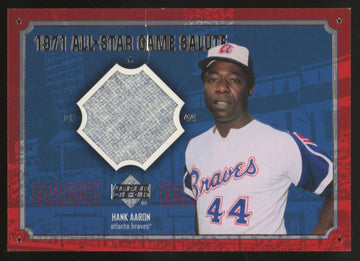 2001 Upper Deck Hank Aaron 1971 All-Star Game Salute Patch #AS-HA (Crease)
