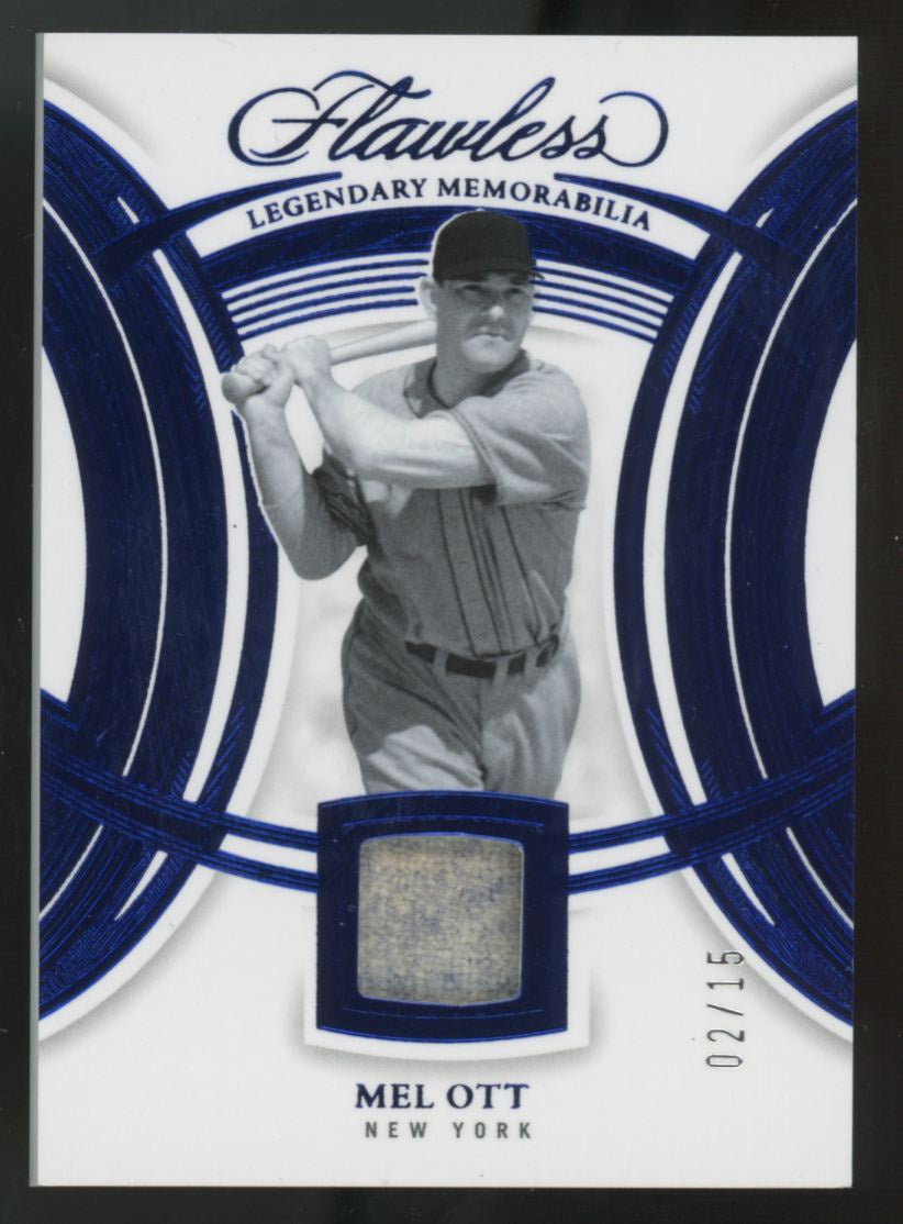 2025 Panini Flawless Mel Ott Sapphire Legendary Patch /15 #FLM-MO
