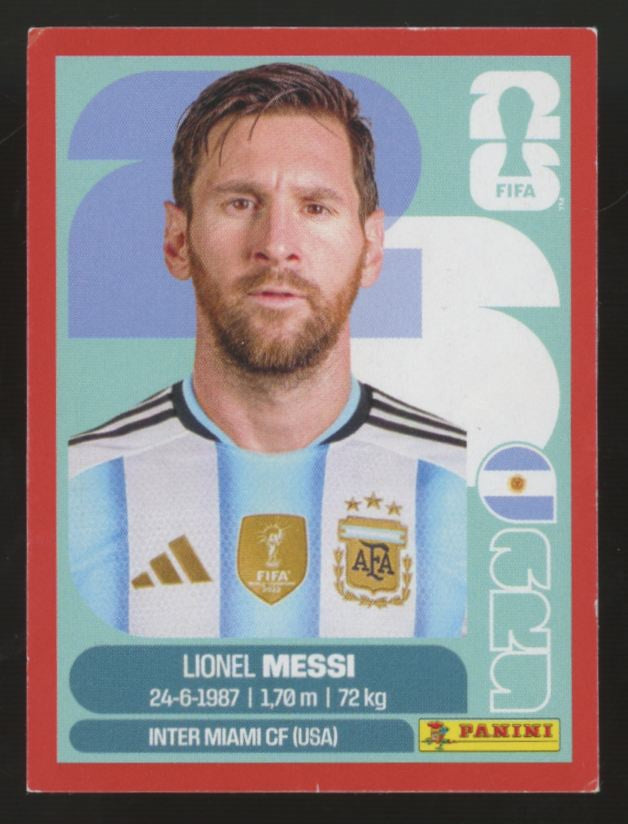 2026 Panini FIFA World Cup Stickers Lionel Messi Red #ARG-1 Good