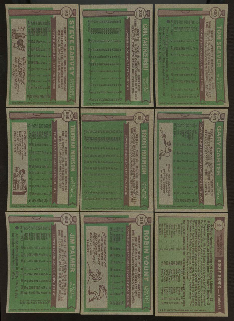 1976 Topps Baseball Complete Set (660) EX Eckersley RC