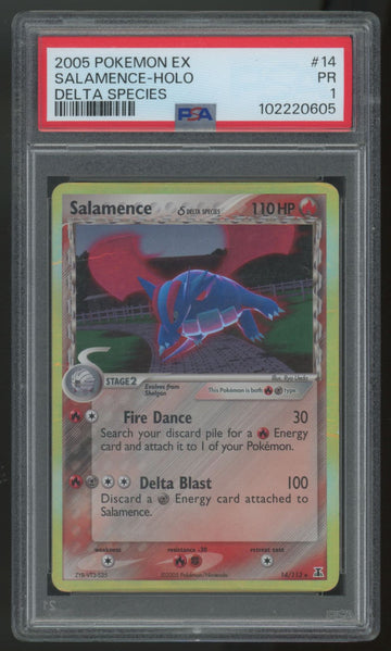 2005 Pokemon Salamence Delta Species Holo #14 PSA 1