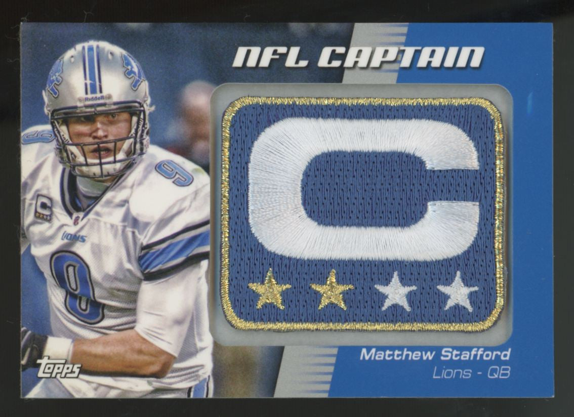 2012 Topps Matthew Stafford NFL Captain Commemorative Patch #NCP-MST