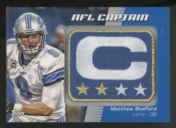 2012 Topps Matthew Stafford NFL Captain Commemorative Patch #NCP-MST