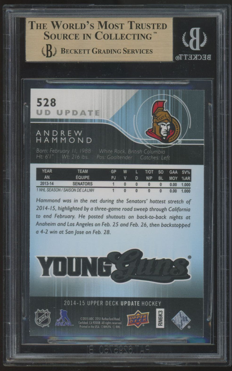 2014-15 Upper Deck Andrew Hammond RC Young Guns #528 BGS 9.5