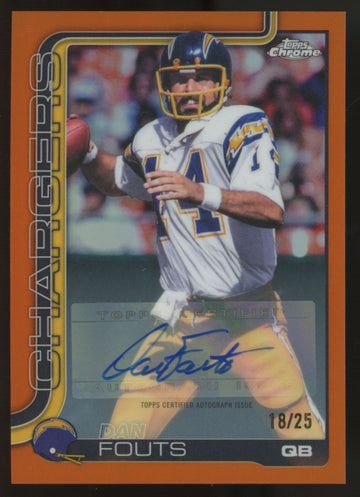 2025 Topps Chrome Dan Fouts Legends Orange Refractor Auto /25 #CLA-DF