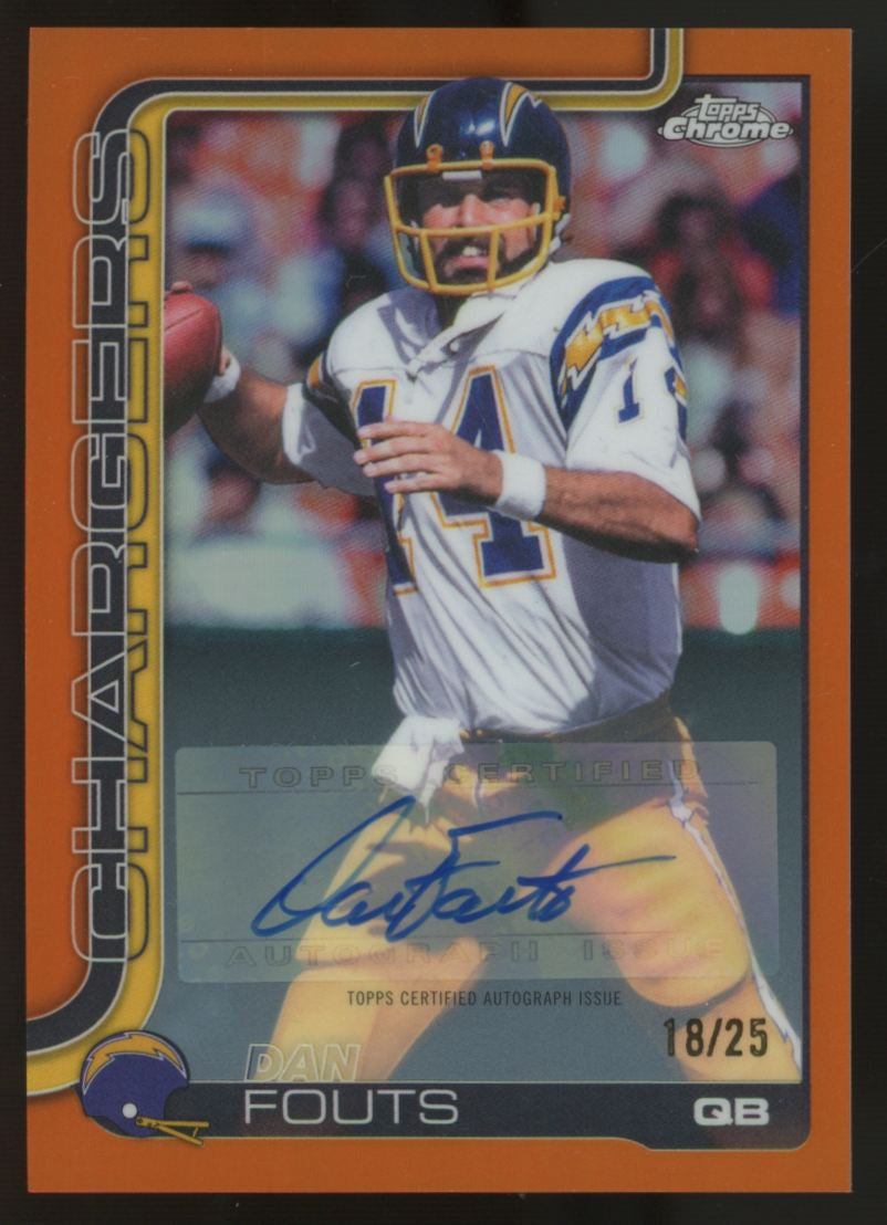 2025 Topps Chrome Dan Fouts Legends Orange Refractor Auto /25 #CLA-DF