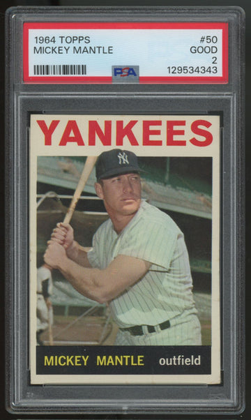 1964 Topps Mickey Mantle #50 PSA 2