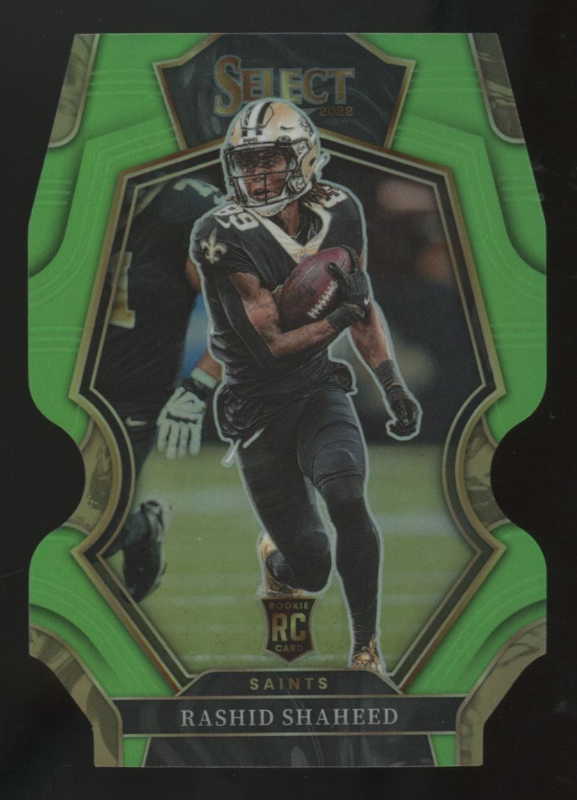 2022 Panini Select Rashid Shaheed RC Premier Level Neon Green Die-Cut /299 #172
