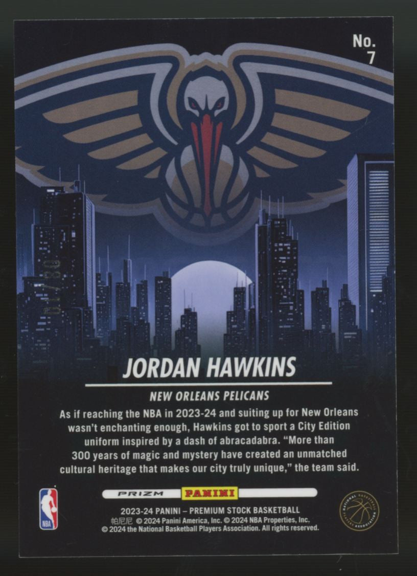 2023-24 Hoops Premium Stock Jordan Hawkins RC City Edition Gold Ice /10 #7
