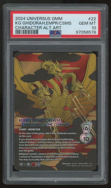 2024 Universus King Ghidorah Emperor of Chaos Godzilla Alt Art #22 PSA 10