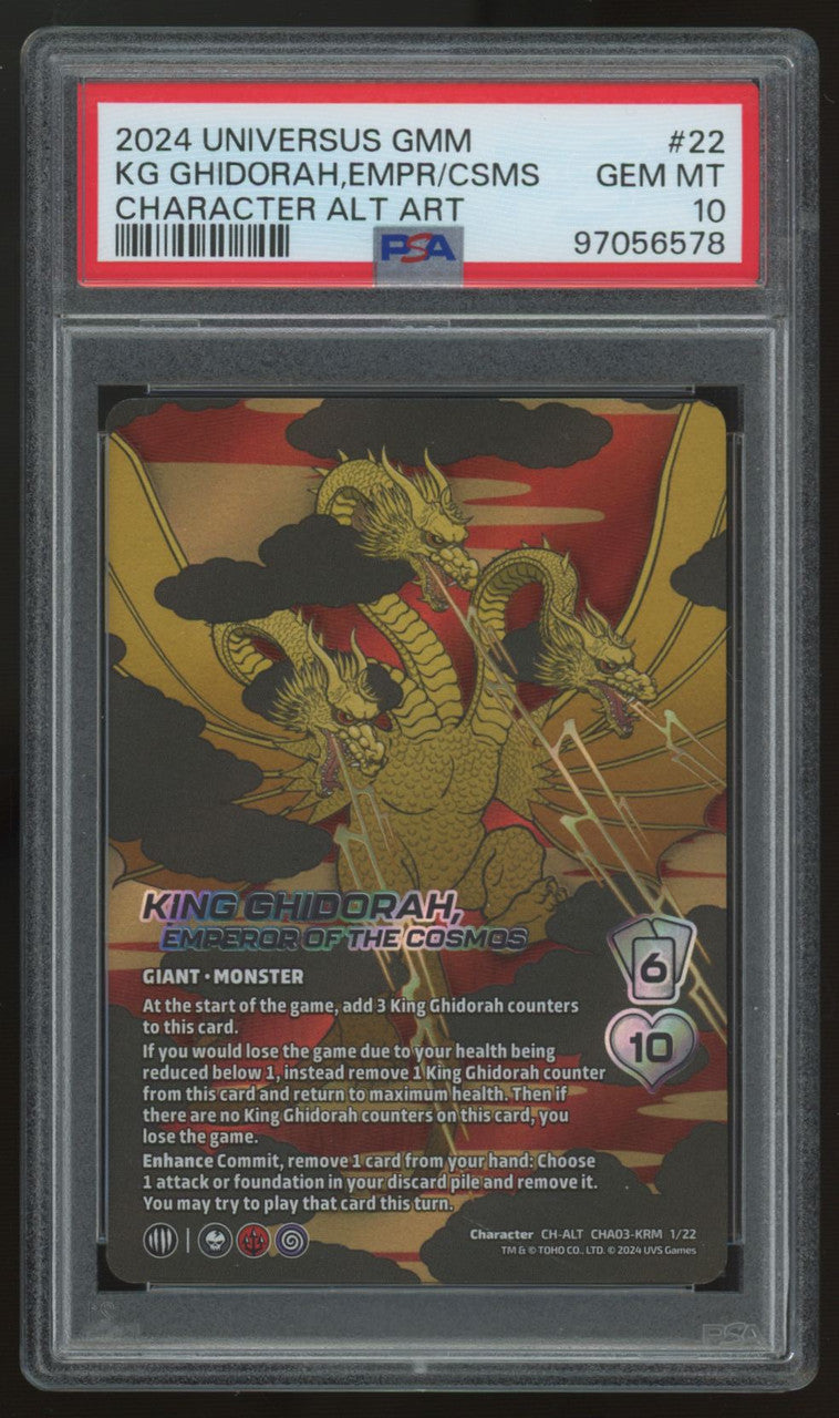 2024 Universus King Ghidorah Emperor of Chaos Godzilla Alt Art #22 PSA 10