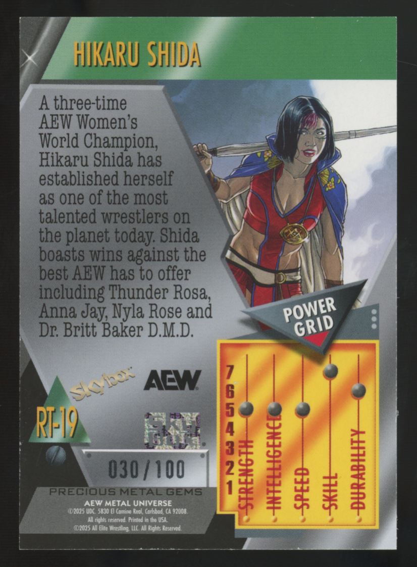 2025 Skybox Metal AEW Hikaru Shida Red Precious Metal Gems /100 #RT-19