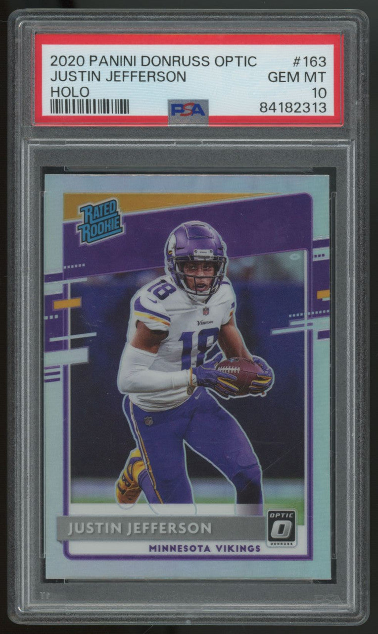 2020 Donruss Optic Justin Jefferson RC Rated Rookie Holo #163 PSA 10