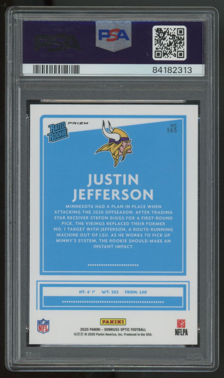 2020 Donruss Optic Justin Jefferson RC Rated Rookie Holo #163 PSA 10