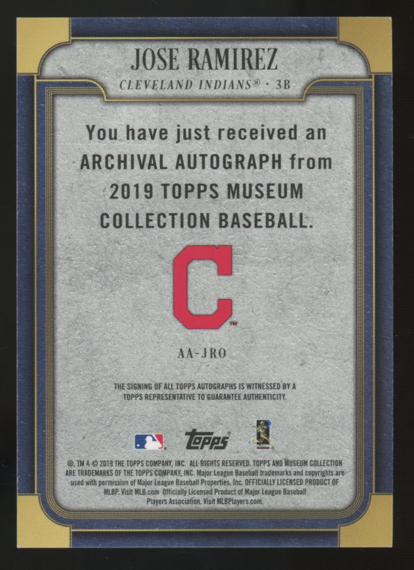 2019 Topps Museum Collection Jose Ramirez Archival Auto /199 #AA-JRO