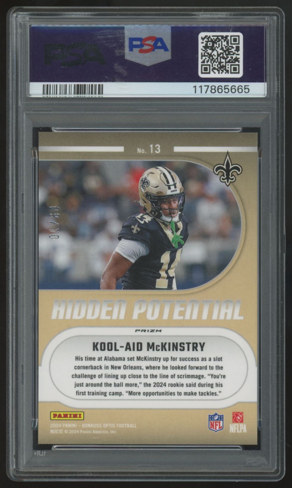 2024 Donruss Optic Kool-Aid McKinstry RC Hidden Potential Gold /10 #13 PSA 10
