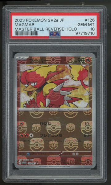 2023 Pokemon Magmar SV2a Japanese Master Ball Reverse Holo #126 PSA 10