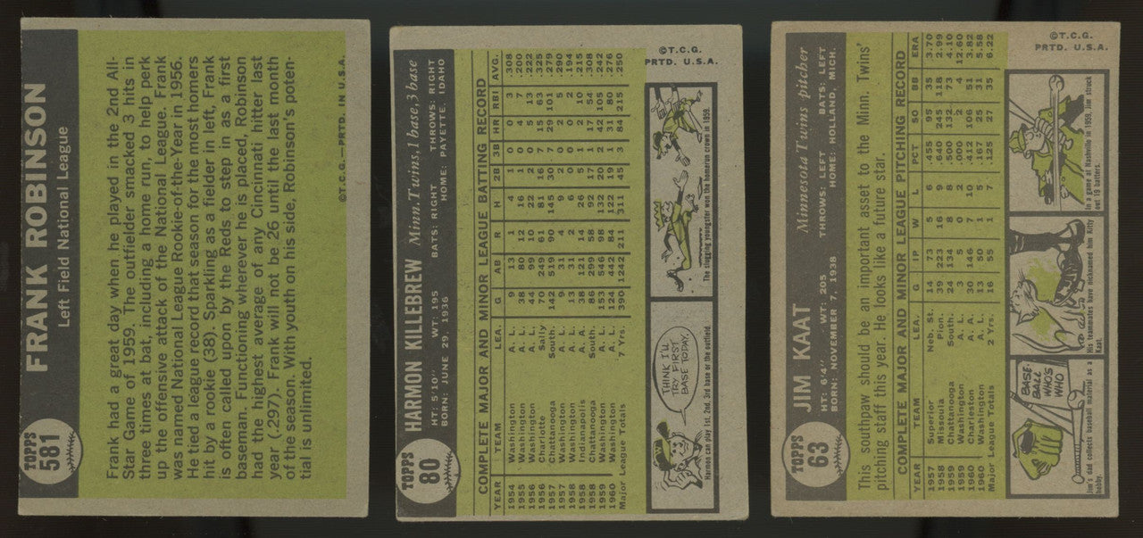 1961 Topps Baseball Near Complete Set 549/587 w/ Graded Overall VG-VG/EX