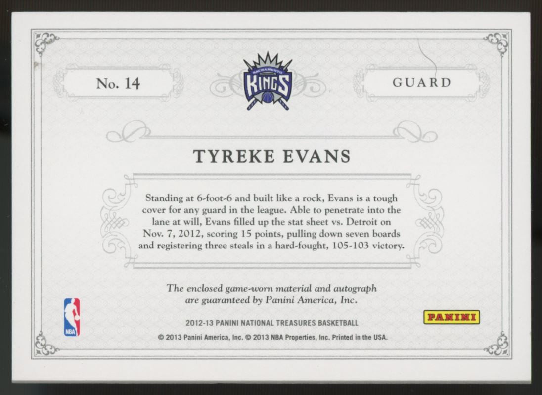 2012-13 National Treasures Tyreke Evans Colossal Patch Auto /25 #14