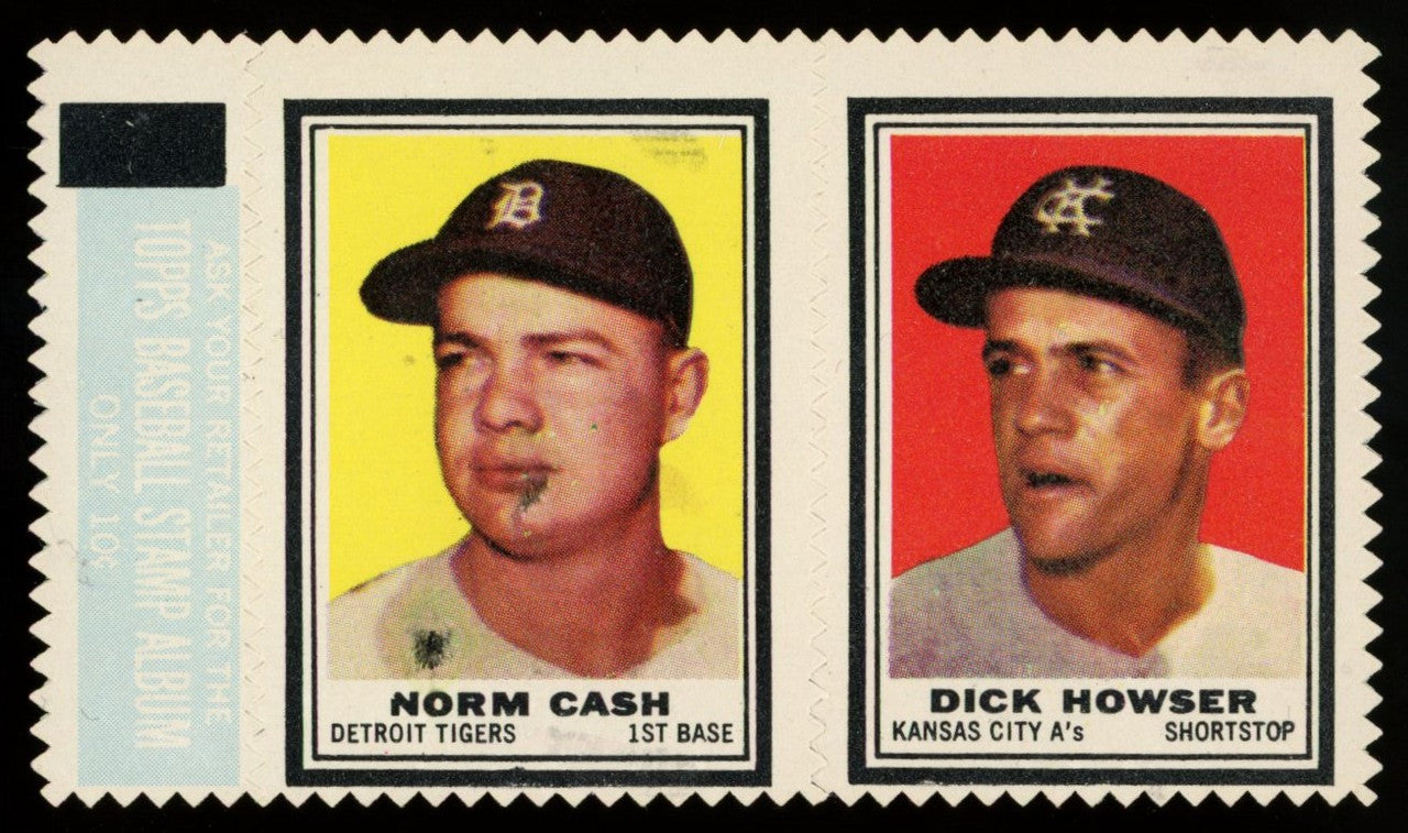1961 Topps Stamp Panel Norm Cash / Dick Howser