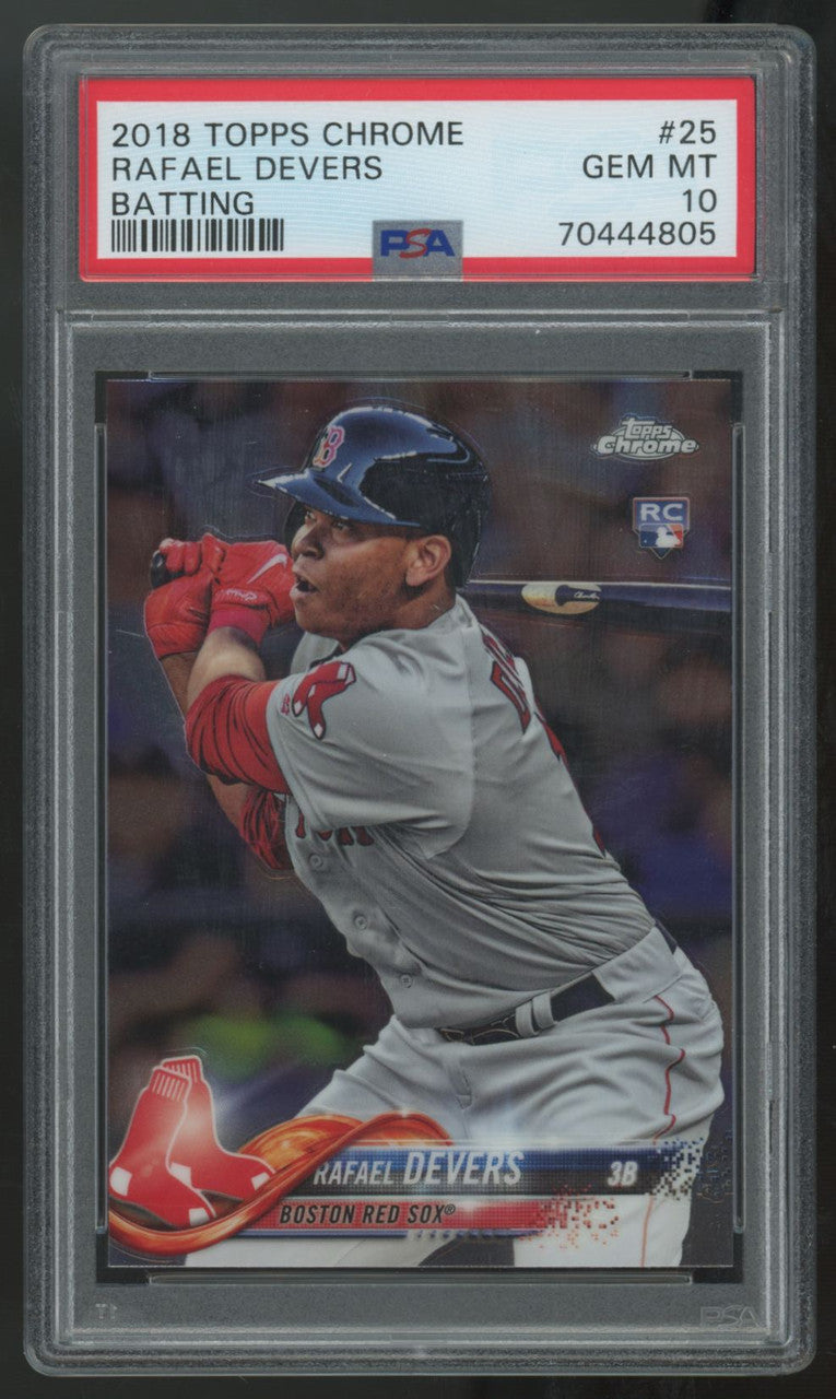 2018 Topps Chrome Rafael Devers RC Batting #25 PSA 10