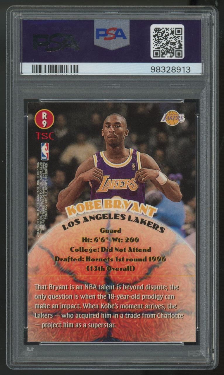 1996-97 Topps Stadium Club Kobe Bryant RC Rookies 2 #R9 PSA 8