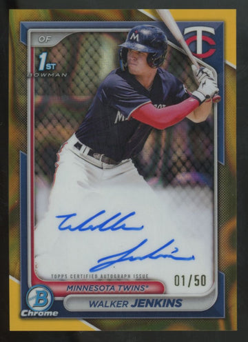 2024 Bowman Walker Jenkins 1st Chrome Prospect HTA Gold Lava Auto /50 #CPA-WJ