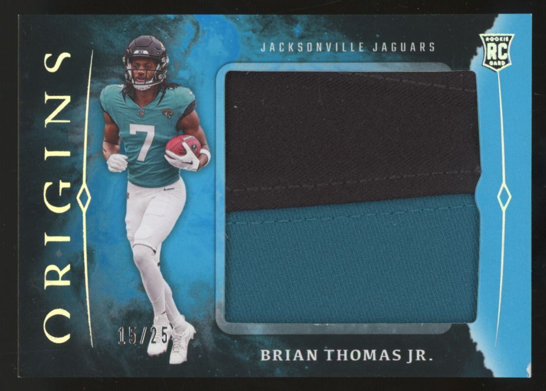 2024 Panini Origins Brian Thomas Jr. RC Jumbo Patch Turquoise /25 #RJJ-BTH
