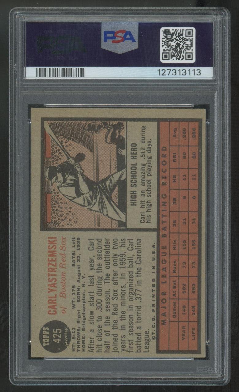 1962 Topps Carl Yastrzemski #425 PSA 4 *113