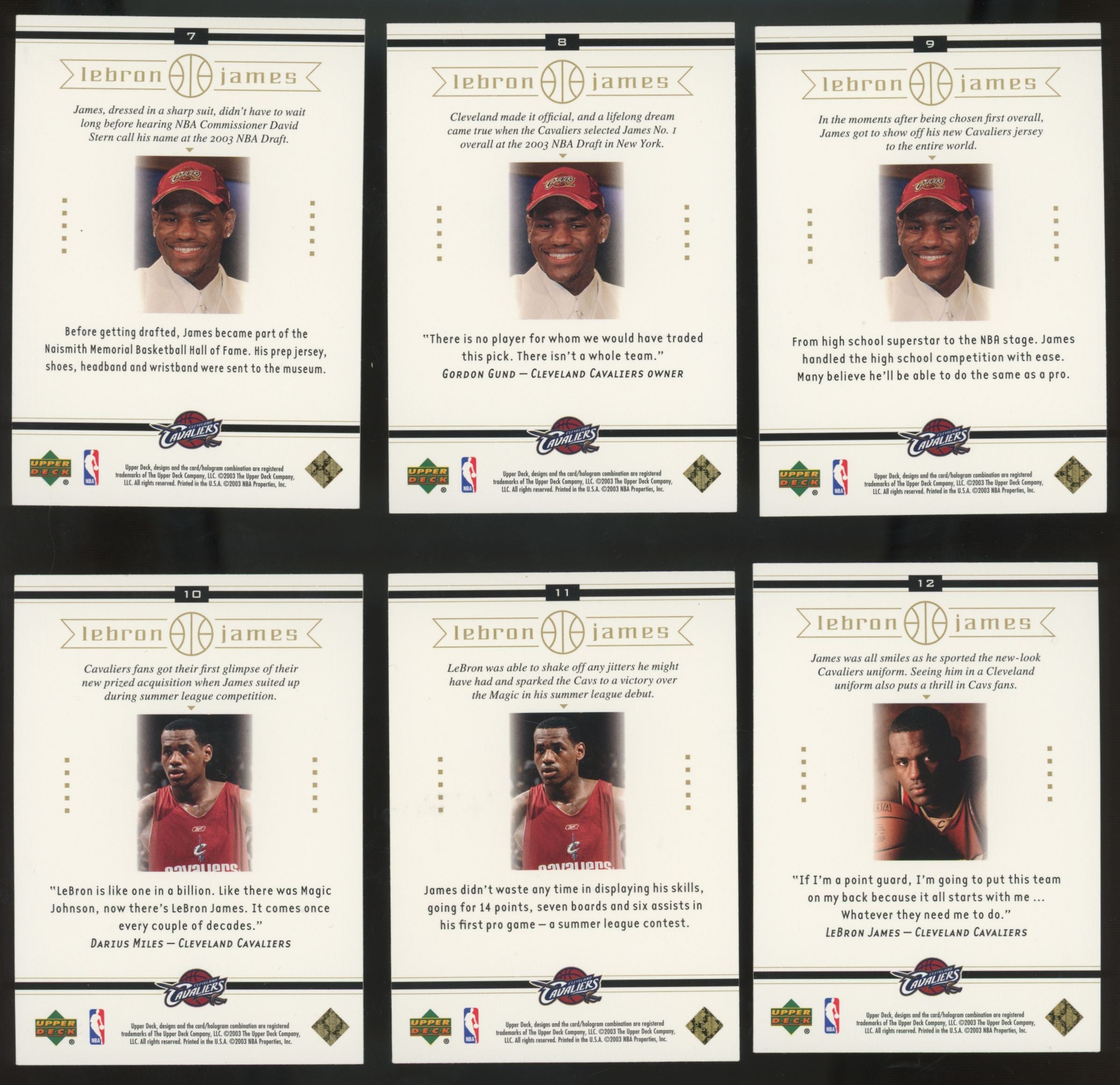 2003-04 Upper Deck LeBron James RC Complete Set (30/30)