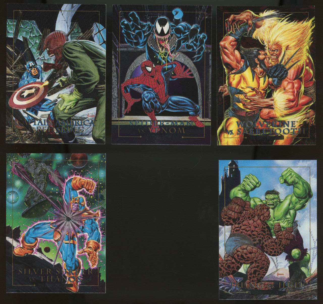 1992 Skybox Marvel Masterpieces Battle Spectra Complete Set (5)