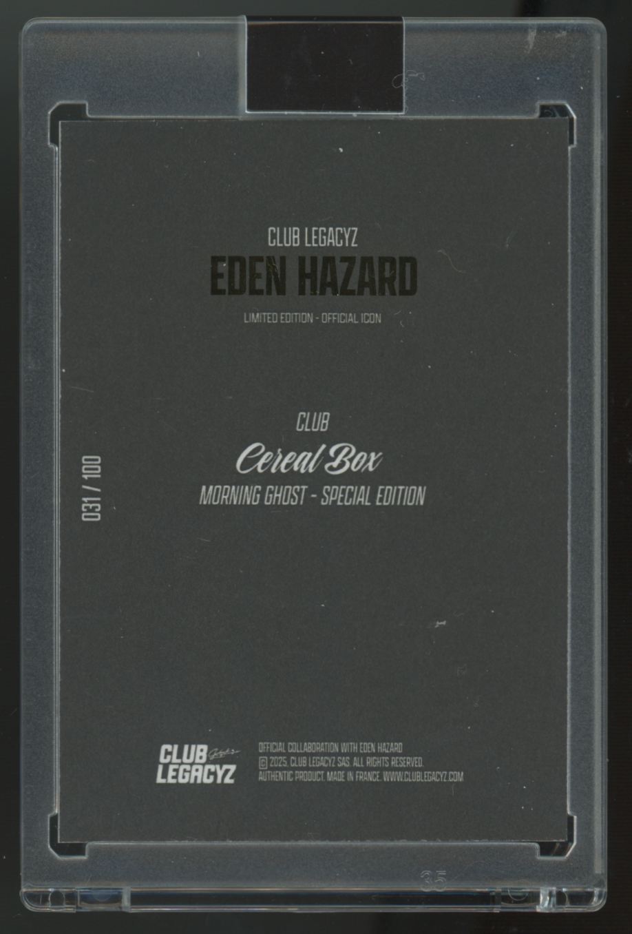 2025 Club Legacyz Eden Hazard Cereal Box Morning Ghost Special /100