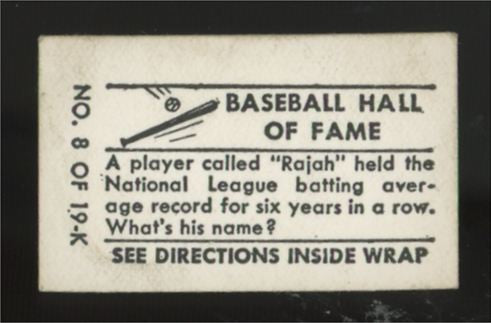 1948 Topps Magic Rogers Hornsby Baseball Hall Of Fame #8 VG
