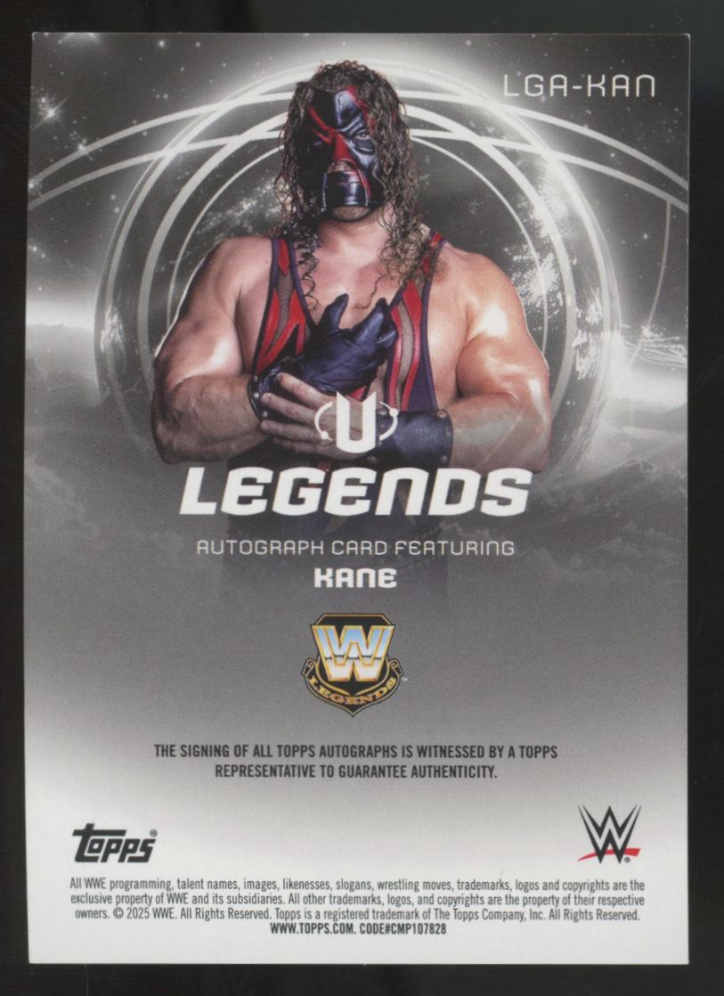 2025 Topps WWE Universe Kane Flare Legends Auto #LGA-KAN