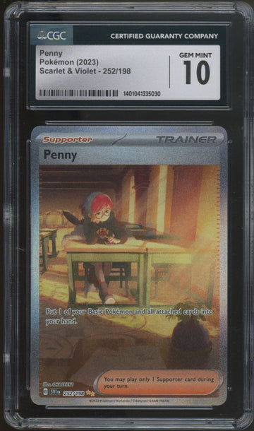 2023 Pokemon Penny Scarlet & Violet Full Art #252 CGC 10