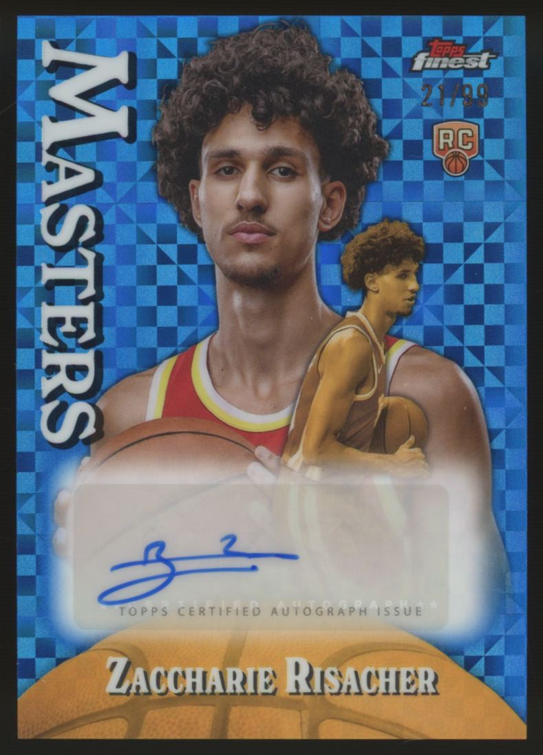 2024/25 Topps Finest Zaccharie Risacher RC Masters Auto Blue X-Fractor /99 #MA-ZR