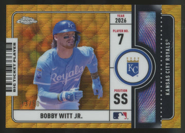 2026 Topps Chrome Bobby Witt Jr. Big Ticket Players Gold Wave Refractor /50