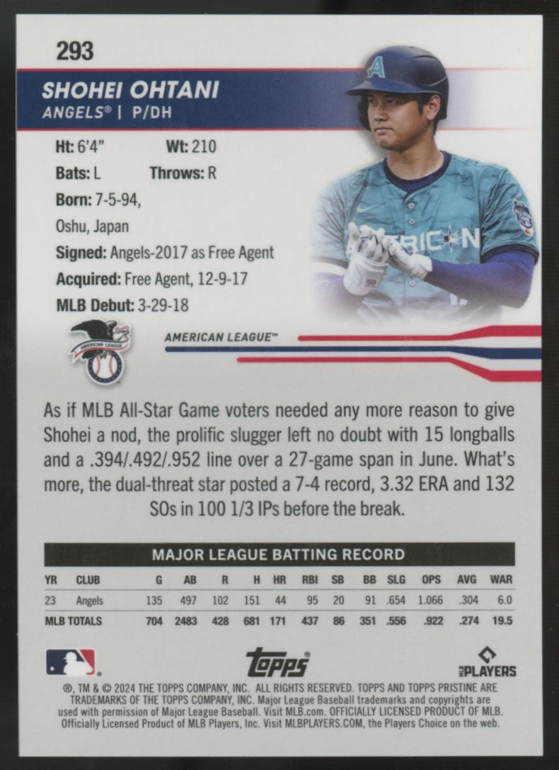 2024 Topps Pristine Shohei Ohtani Purple /99 #293